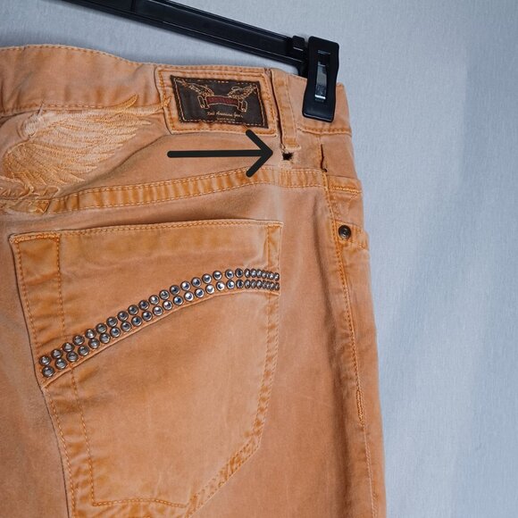 Robin's Jean Pants Mens 36 Apricot Velvet Slim Straight Casual HipHop Streetwear - Picture 9 of 14
